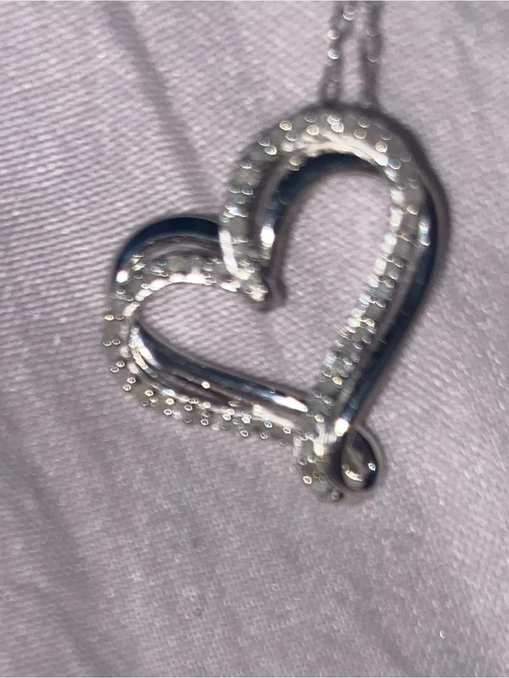925 Silver Heart Pendant with .25 CTW of NATURAL DIAMONDS on a 925 16”Necklace